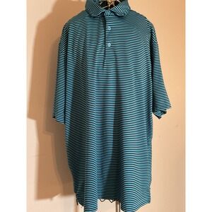 Walter Hagen 11 Majors Mens Large Polo Shirt Blue Black Striped  Golf